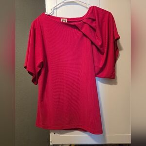 Anne Klein Hot Pink Blouse with Draped Detail